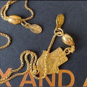 Rare Gold Hand of Fatima Expandable Necklace